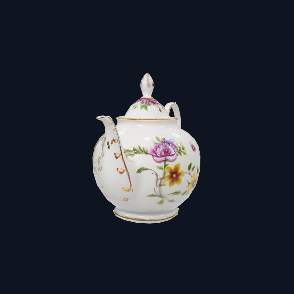 Floral Ceramic Teapot model pack